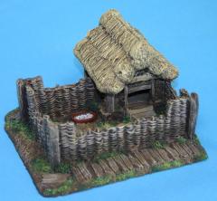 Thatched covered wild animal pen